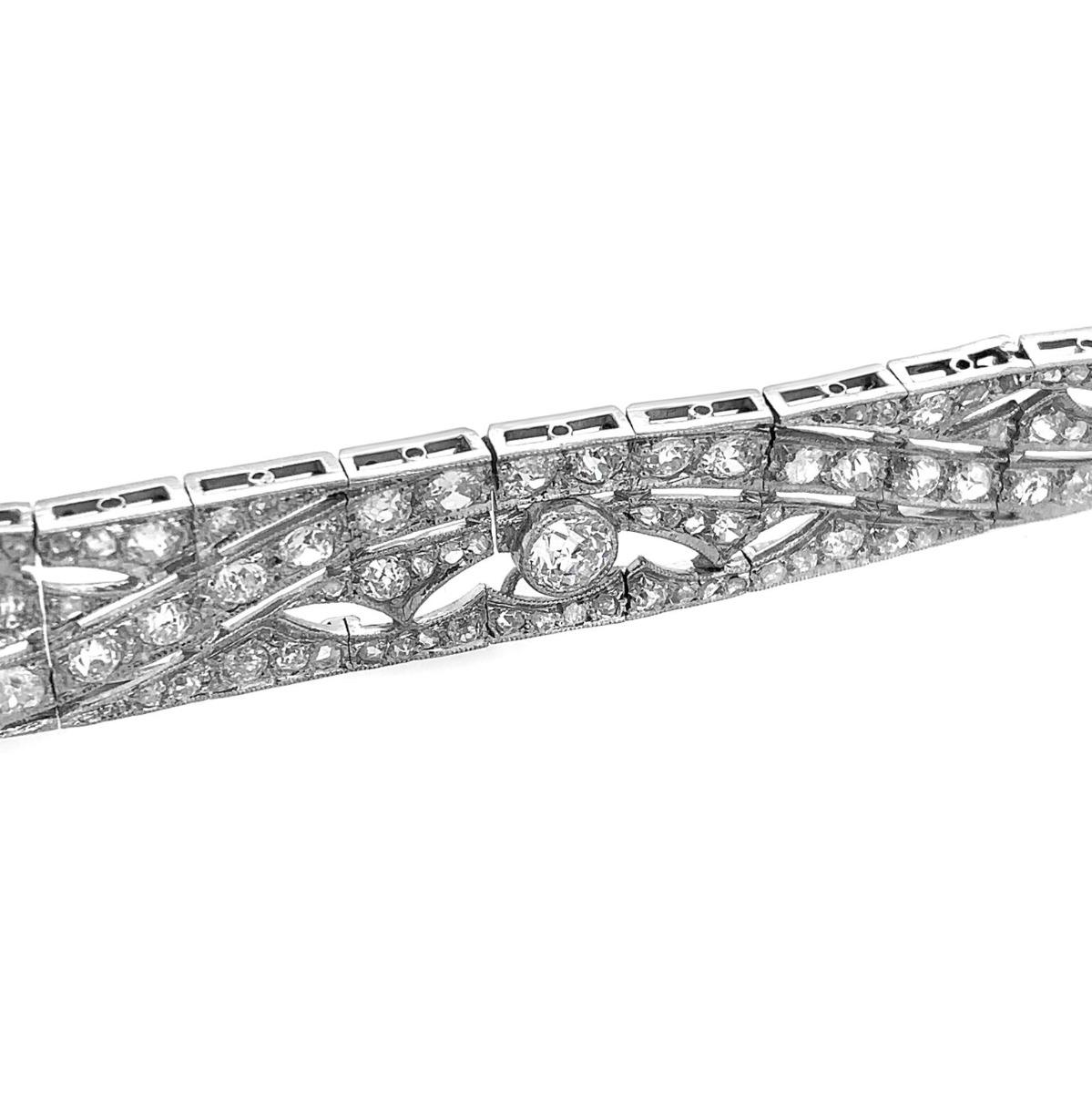 Art Deco Platinum Diamond Bracelet 1