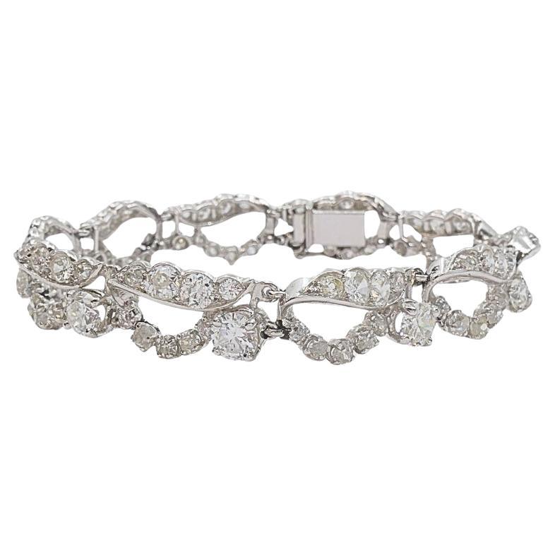 Bracelet Art déco en platine et diamants Pour femmes en vente
