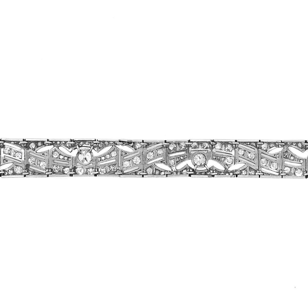 Art Deco Platinum Diamond Bracelet 2