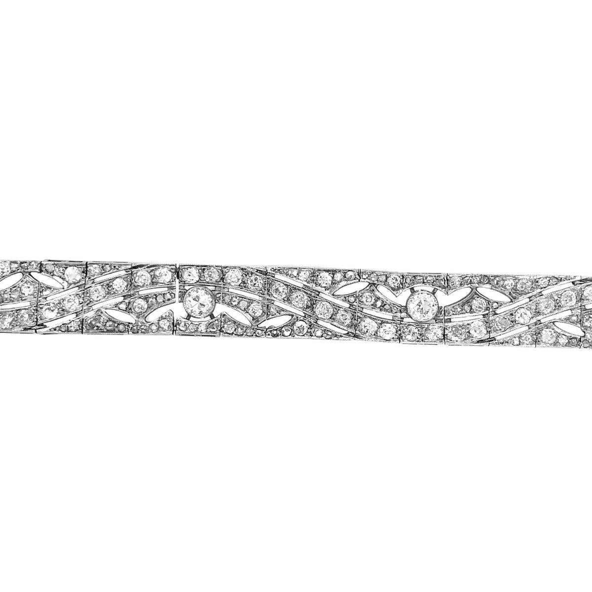 Art Deco Platinum Diamond Bracelet 3