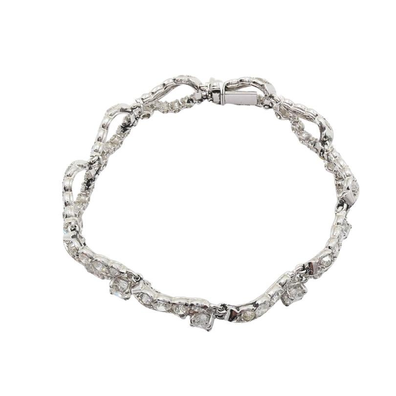 Bracelet Art déco en platine et diamants en vente 2