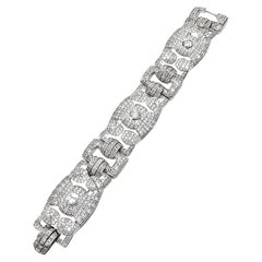 Art Deco Platinum Diamond Bracelet with 14.20 Carats Total Weight