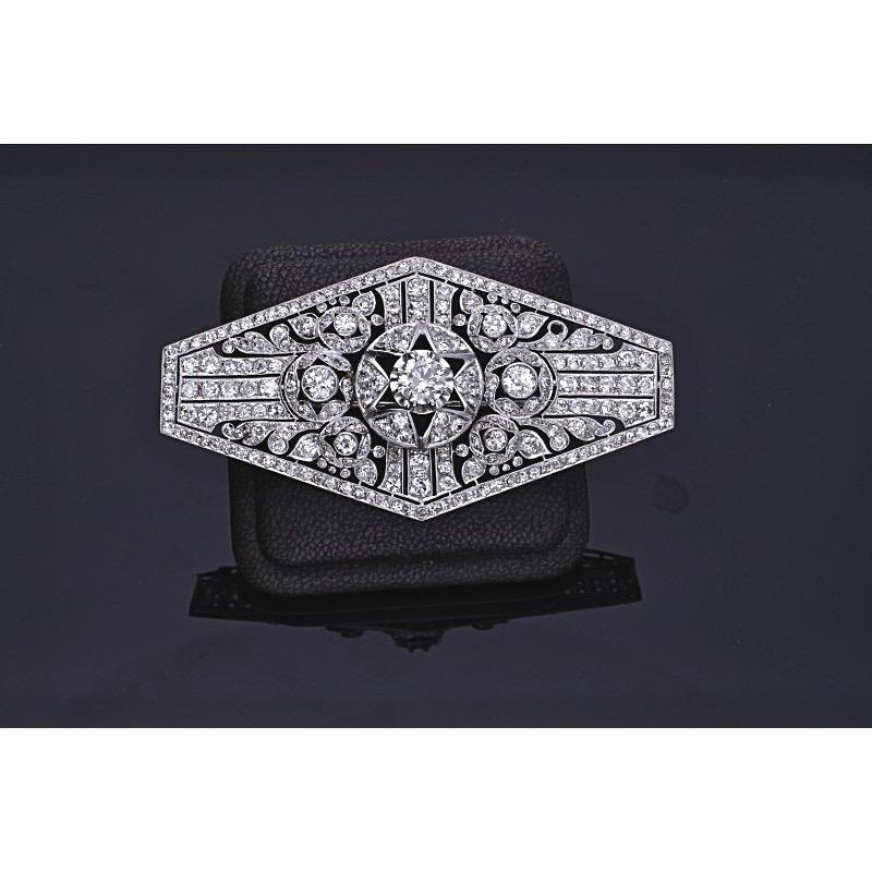 Art Deco Platinum Diamond Brooch at 1stDibs art deco brooches for sale