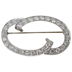 Art Deco Platinum Diamond Brooch