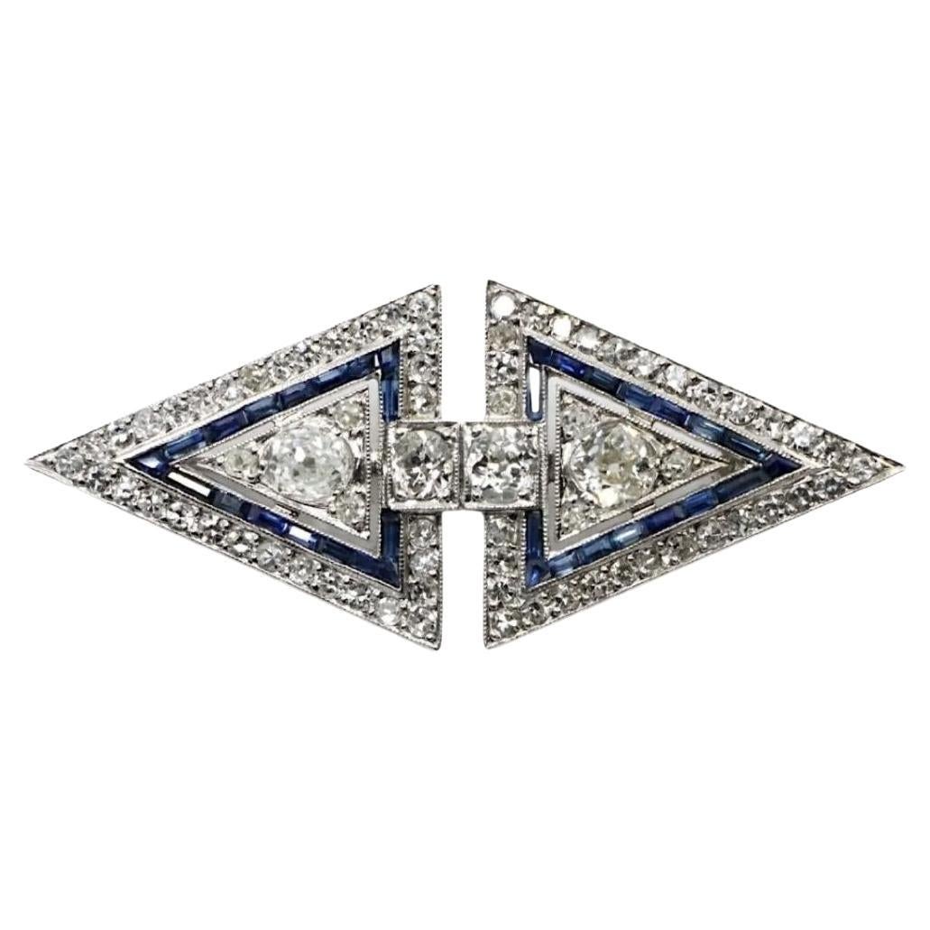 Art Deco Platinum Diamond Brooch Pin