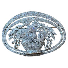 Art Deco Platinum Diamond Brooch Watch, circa 1920s