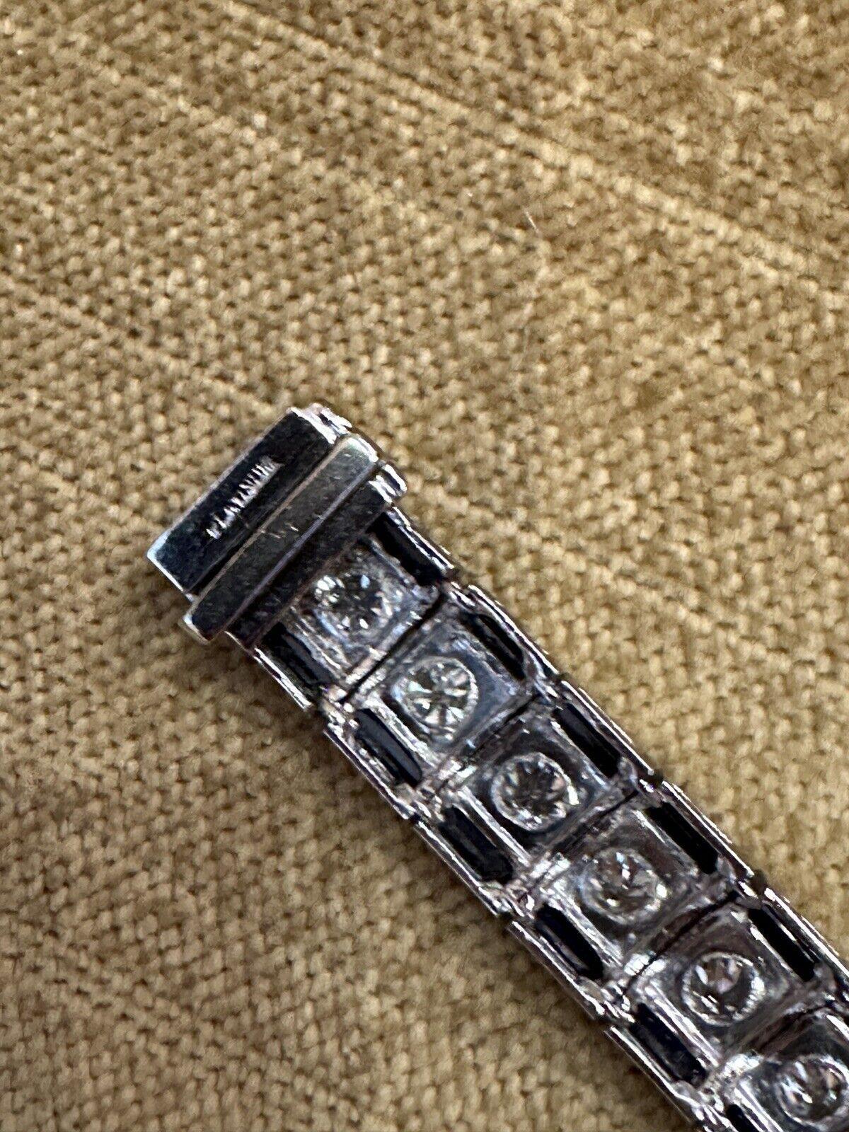 Art Deco Platin Diamond Buckle Line Armband im Angebot 2