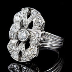 Art Deco Platinum Diamond Cluster Ring, circa 1920