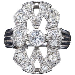 Art Deco Platinum Diamond Cluster Ring, circa 1920