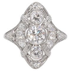 Art Deco Platinum Diamond Dinner Ring