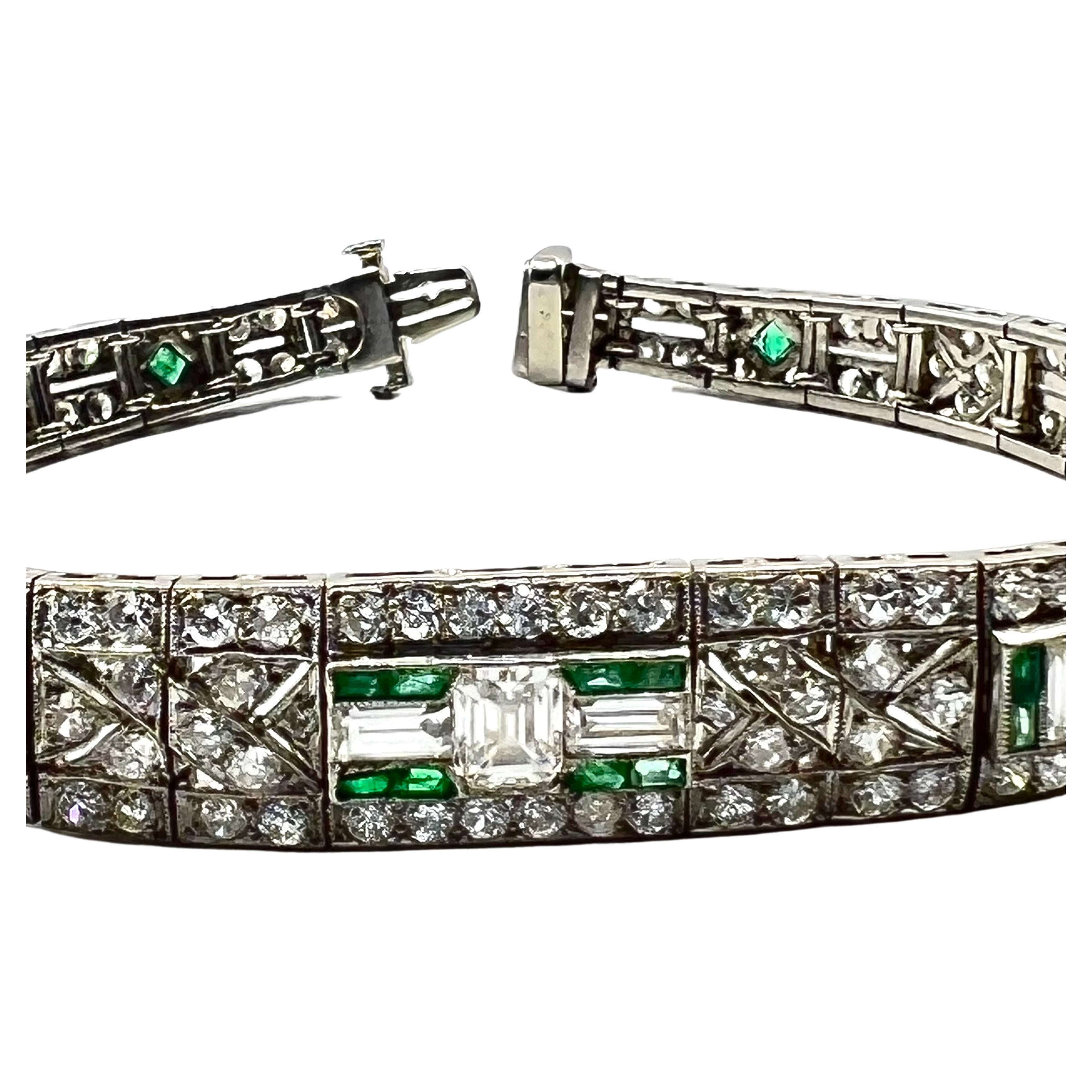 platinum emerald bracelet