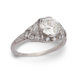 Art Deco Platinum Diamond Engagement Ring 1.05ct
