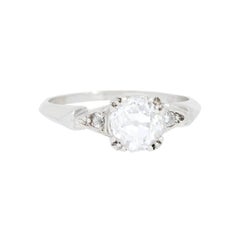 Art Deco Platinum Diamond Engagement Ring 1.07ct
