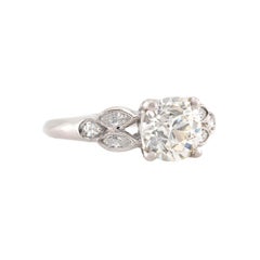 Art Deco Platinum Diamond Engagement Ring 1.73ct