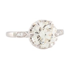 Art Deco Platinum Diamond Engagement Ring 2.02ct