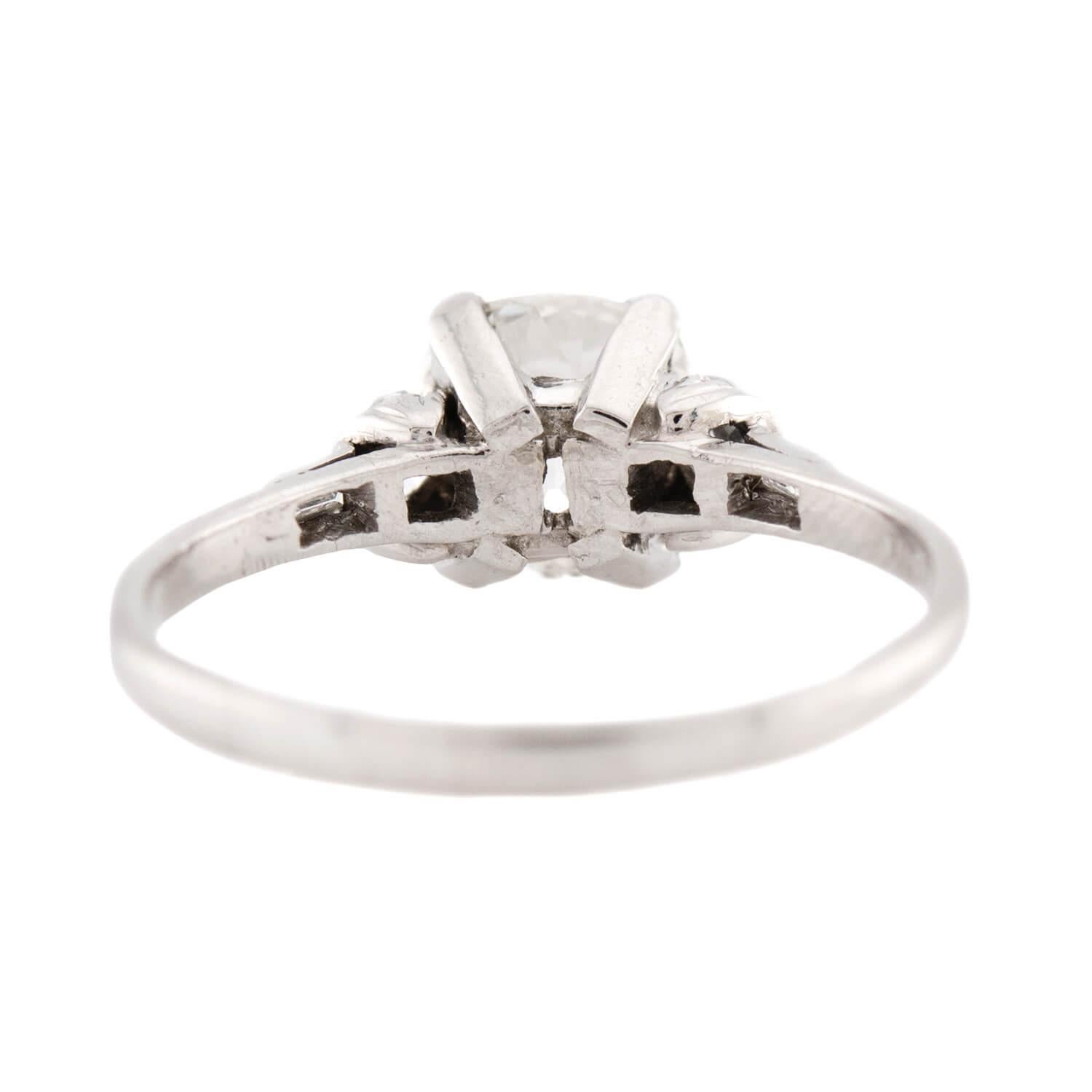 Women's Art Deco Platinum Diamond Engagement Ring 2.68ct For Sale