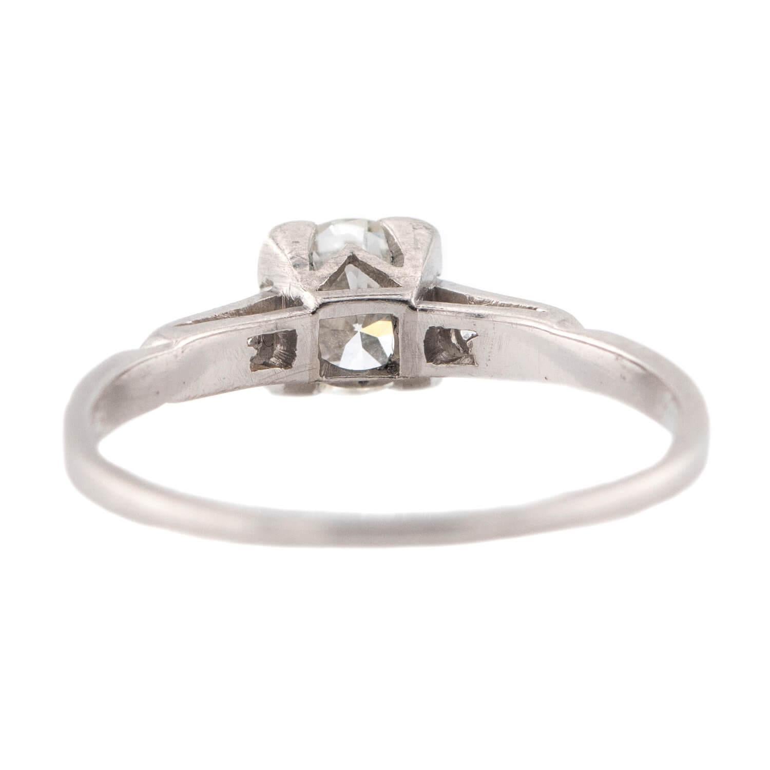 Bague de fiançailles Art déco en platine avec diamant .40ct Pour femmes en vente