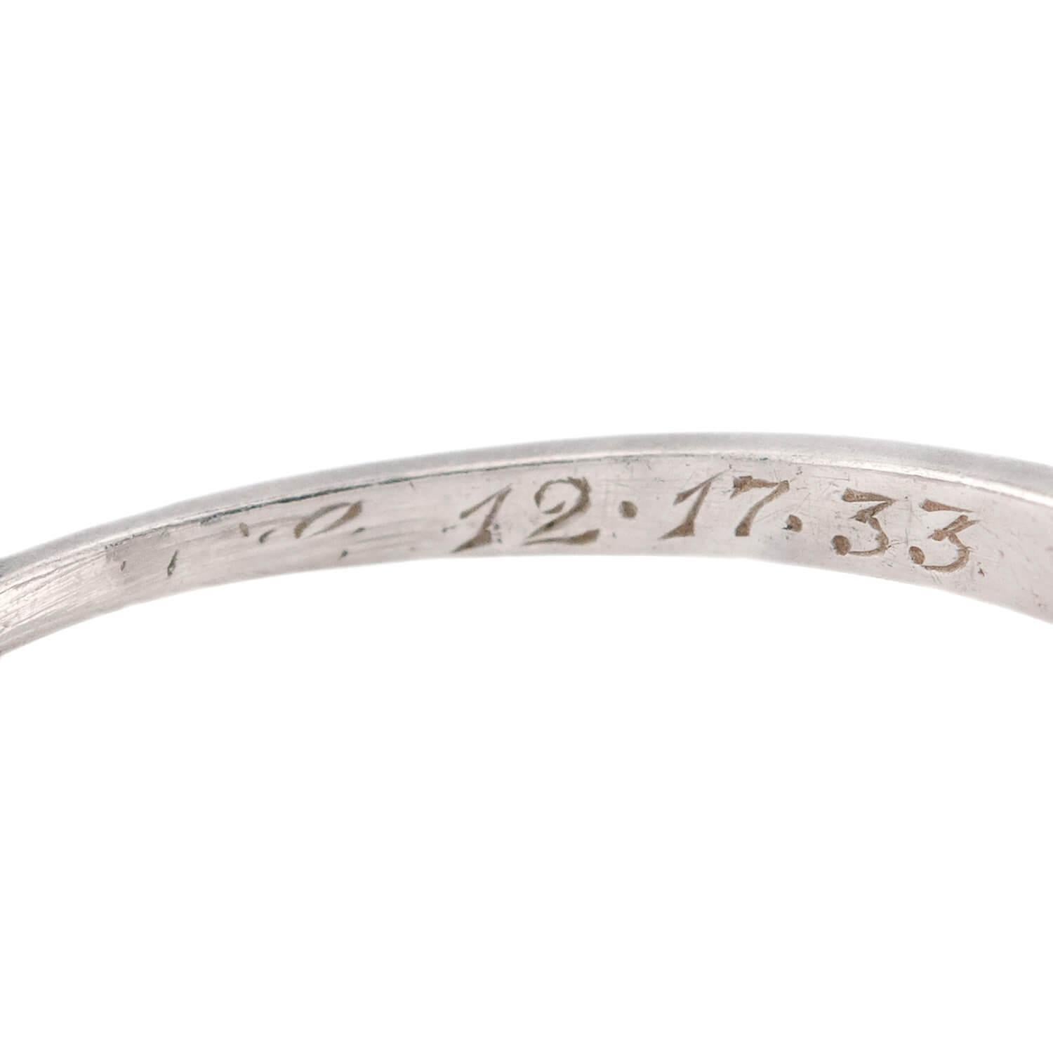 Bague de fiançailles Art déco en platine avec diamant .40ct en vente 2