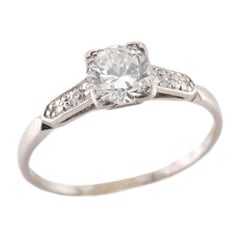 Bague de fiançailles Art déco en platine avec diamant .40ct