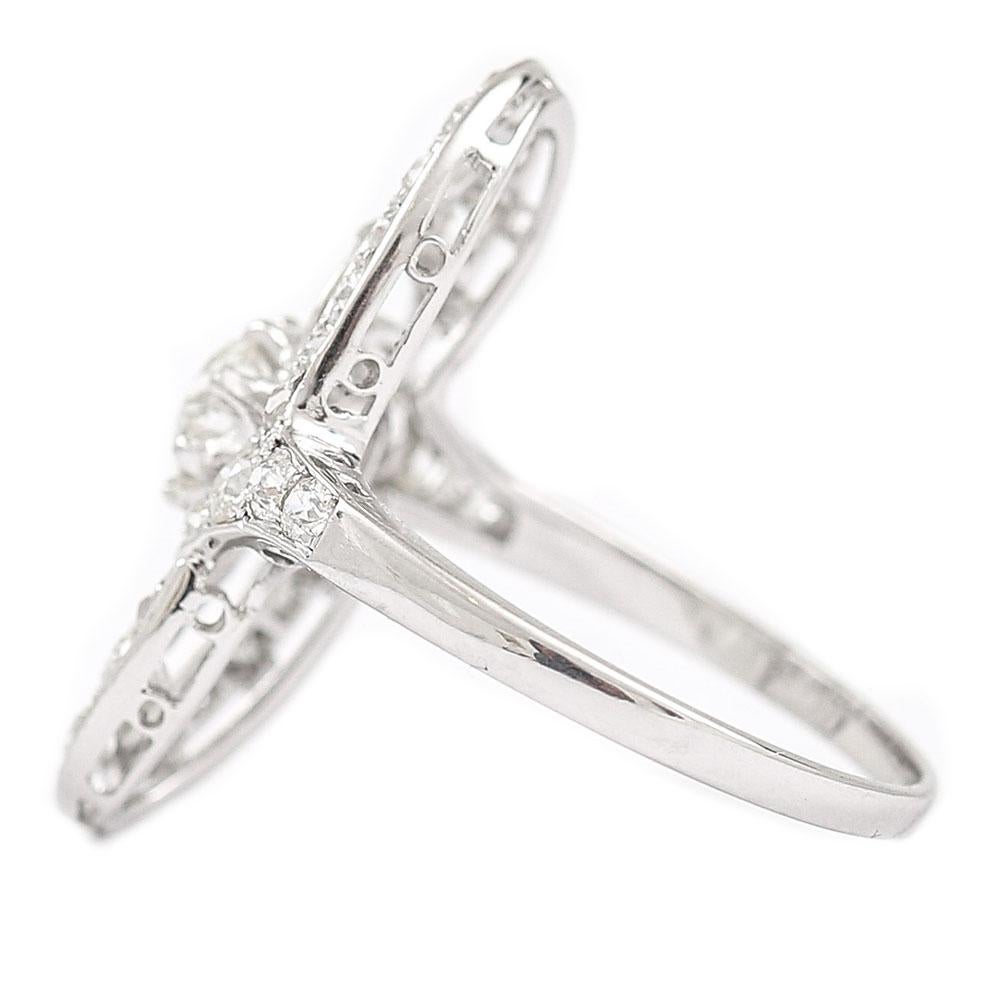 Art Deco Platinum Diamond Engagement Ring circa 1925 In Good Condition In Lancashire, Oldham