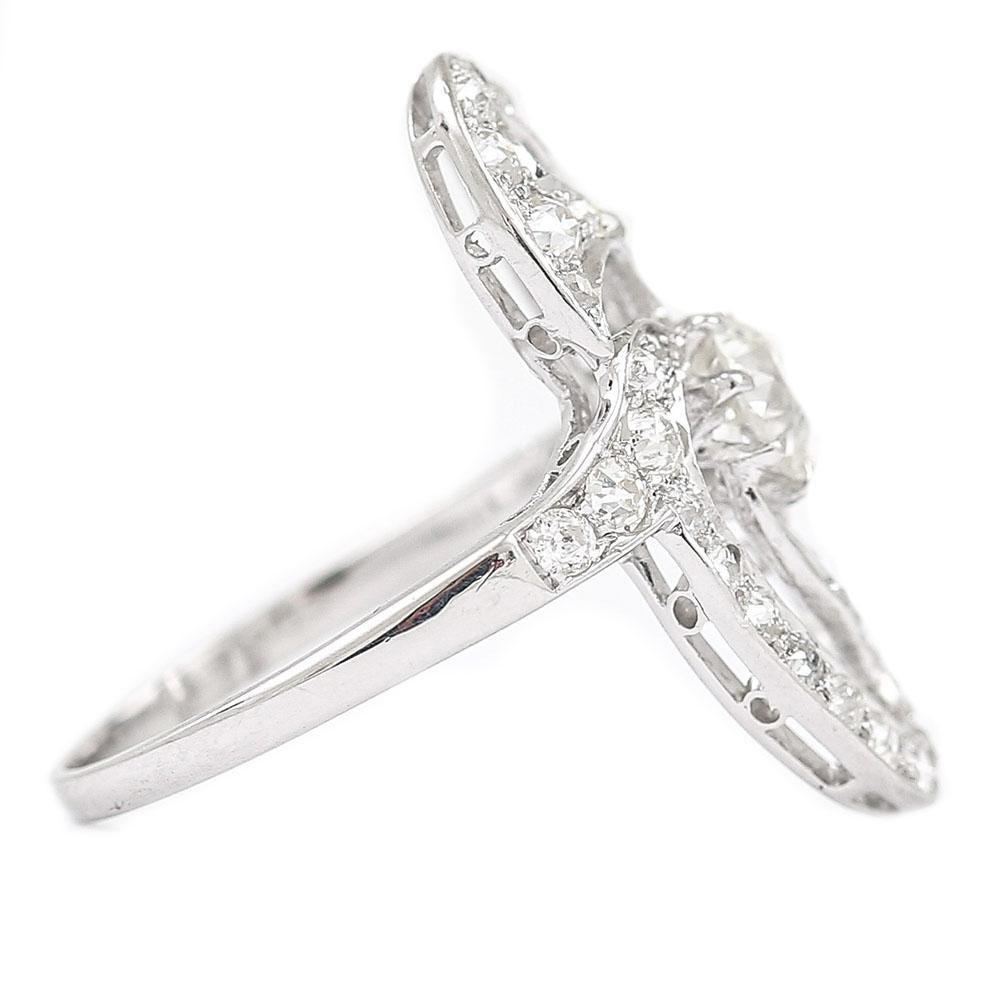 Art Deco Platinum Diamond Engagement Ring circa 1925 1