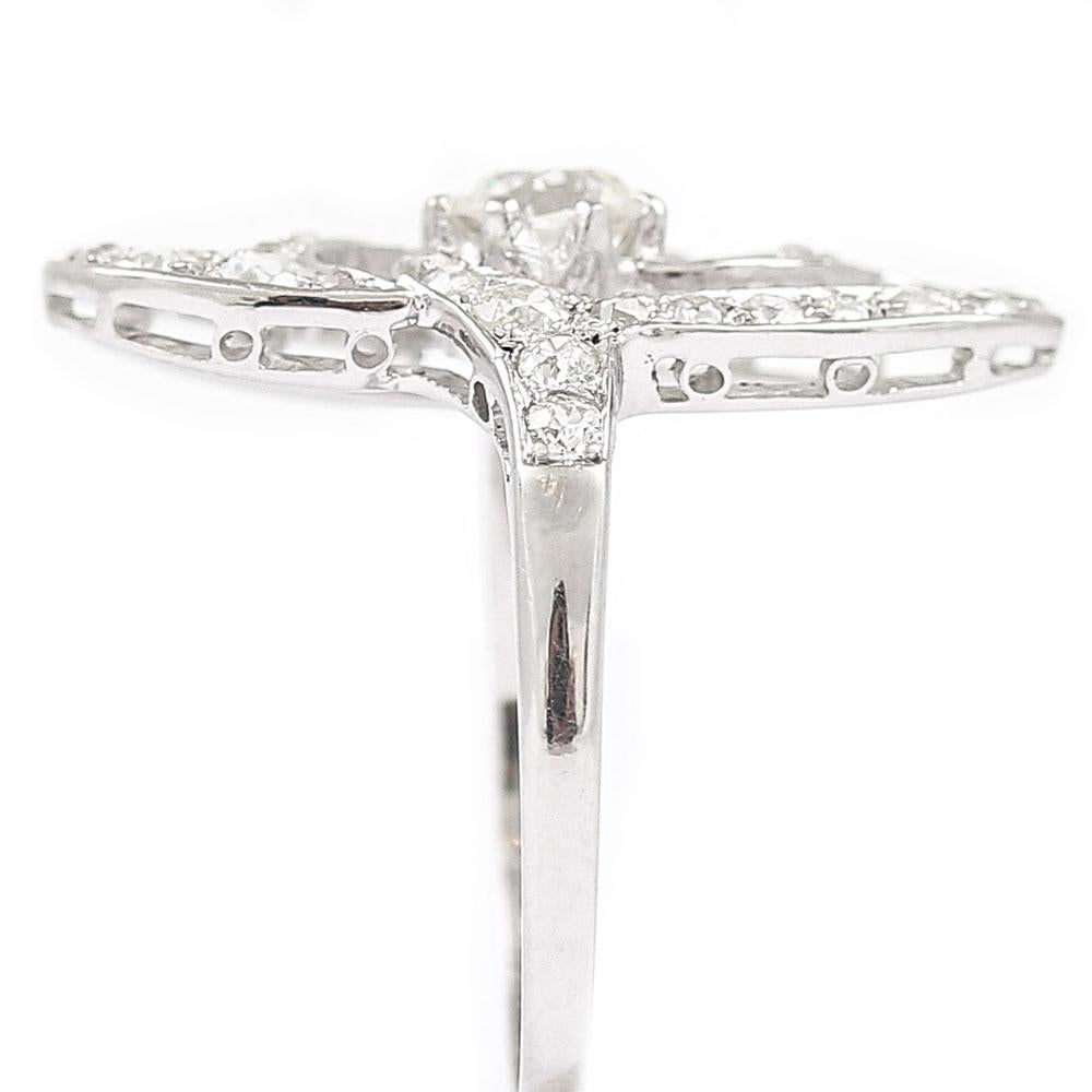 Art Deco Platinum Diamond Engagement Ring circa 1925 2