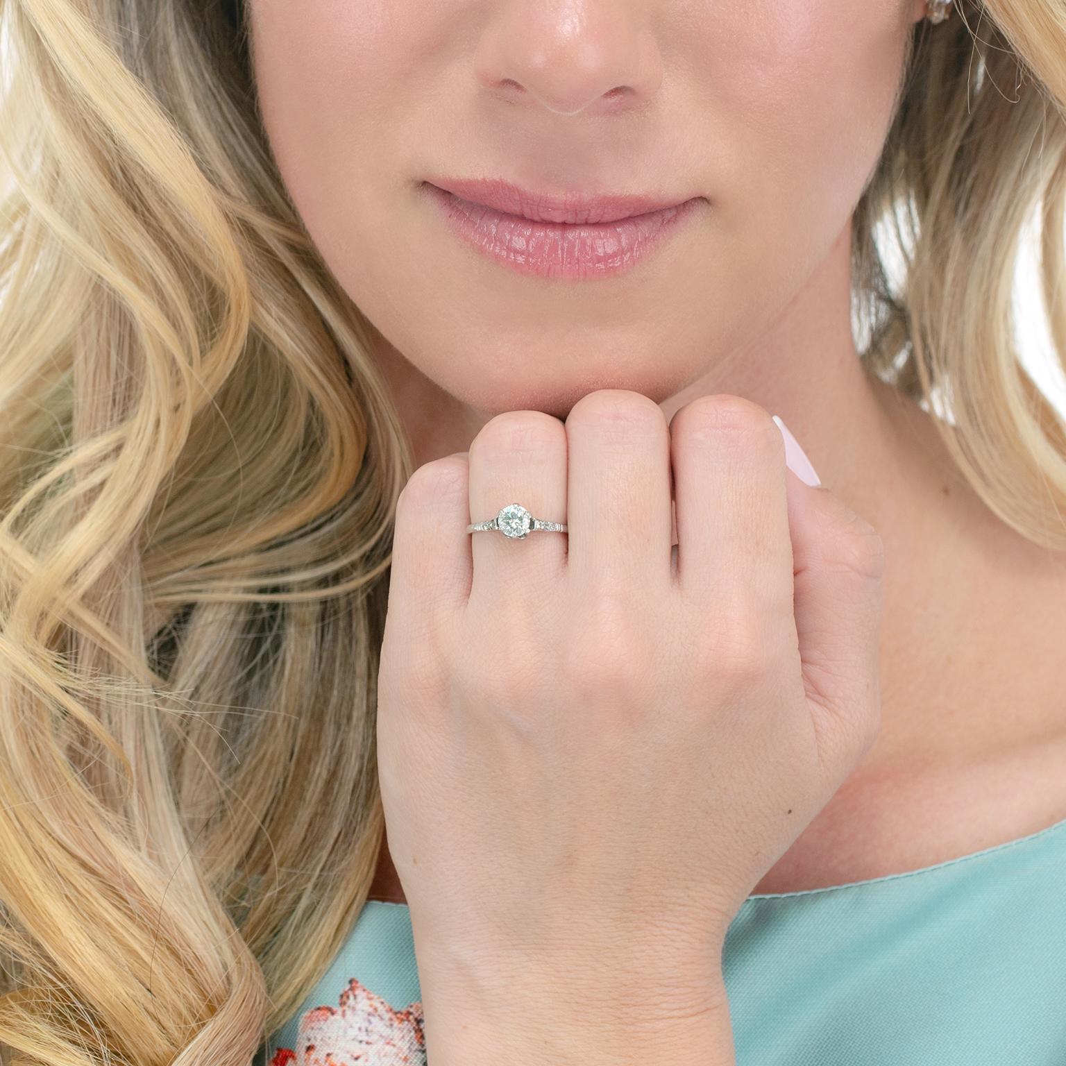 Women's Art Deco Platinum Diamond Engagement Ring