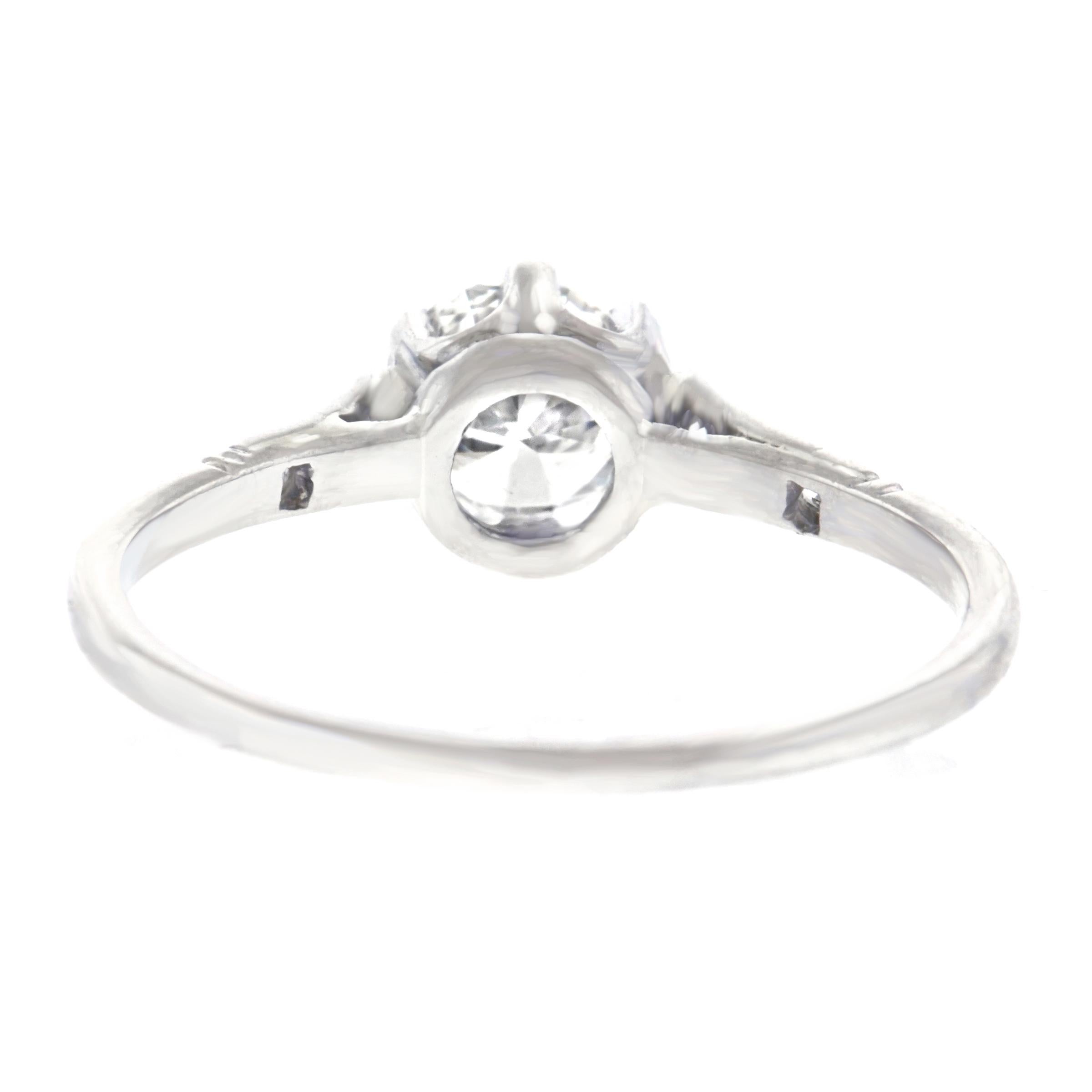 Art Deco Platinum Diamond Engagement Ring 1