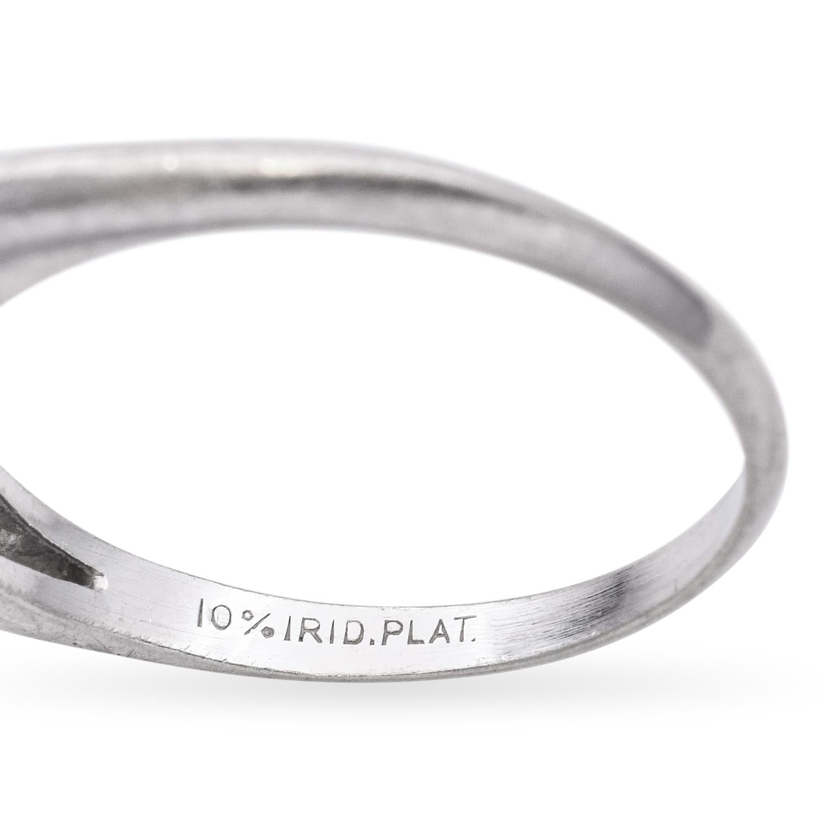 Anillo de compromiso de diamantes Art Déco en platino en venta 1