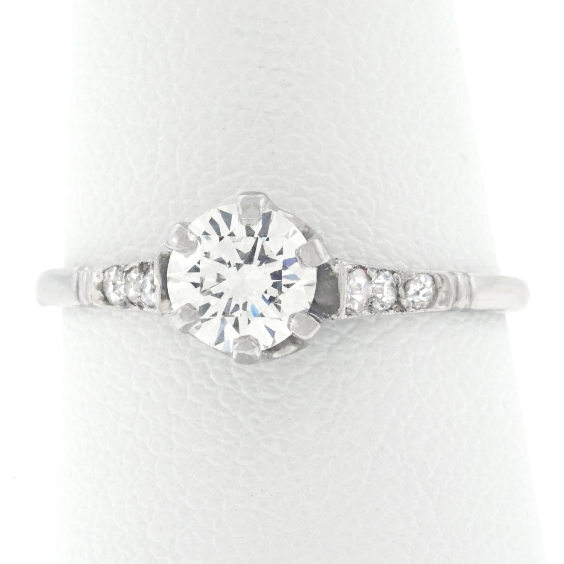 Art Deco Platinum Diamond Engagement Ring 4