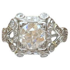 Art Deco Platinum Diamond Engagement Ring