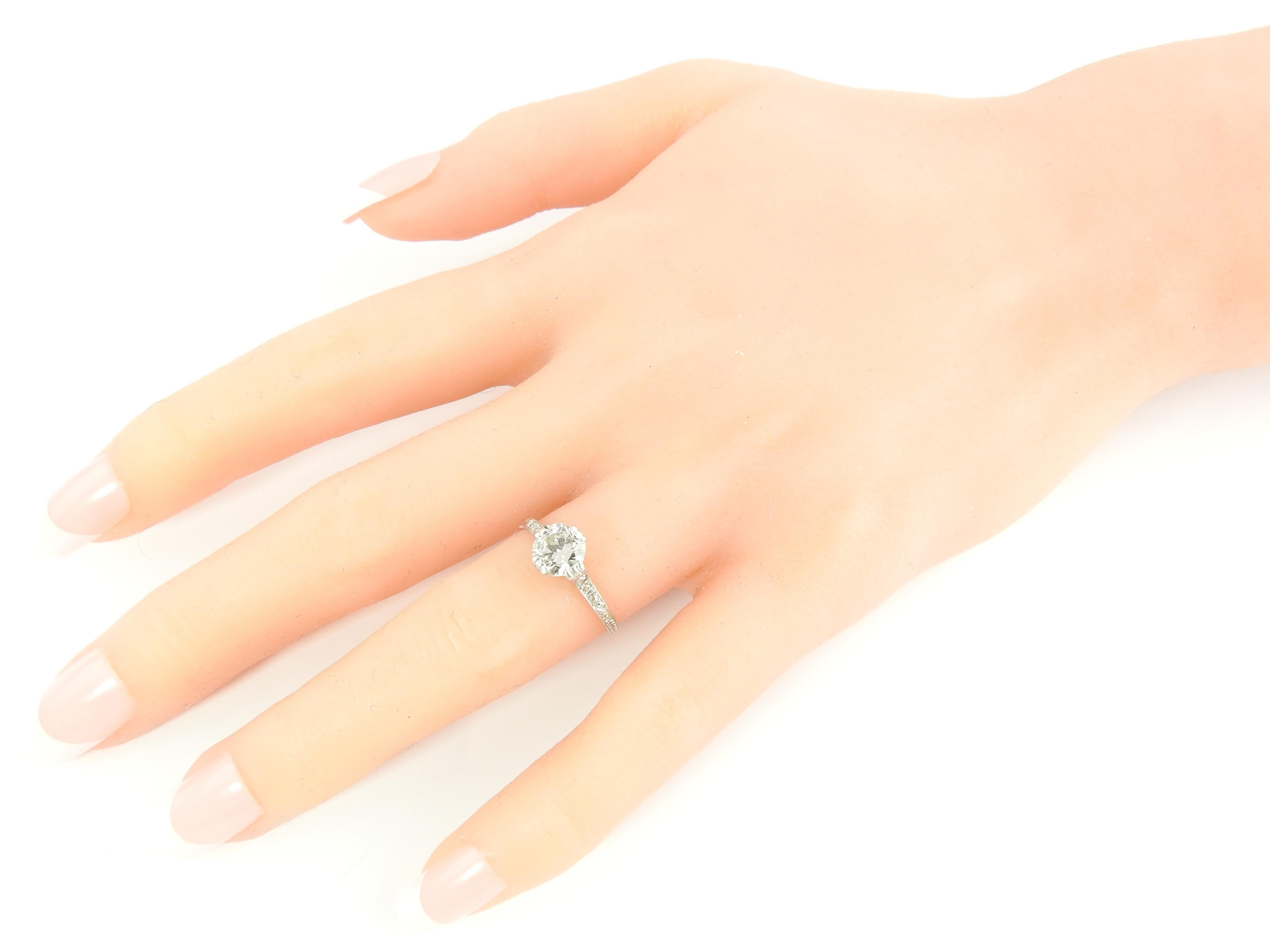 Art Deco Platinum Diamond Engagement Ring 5