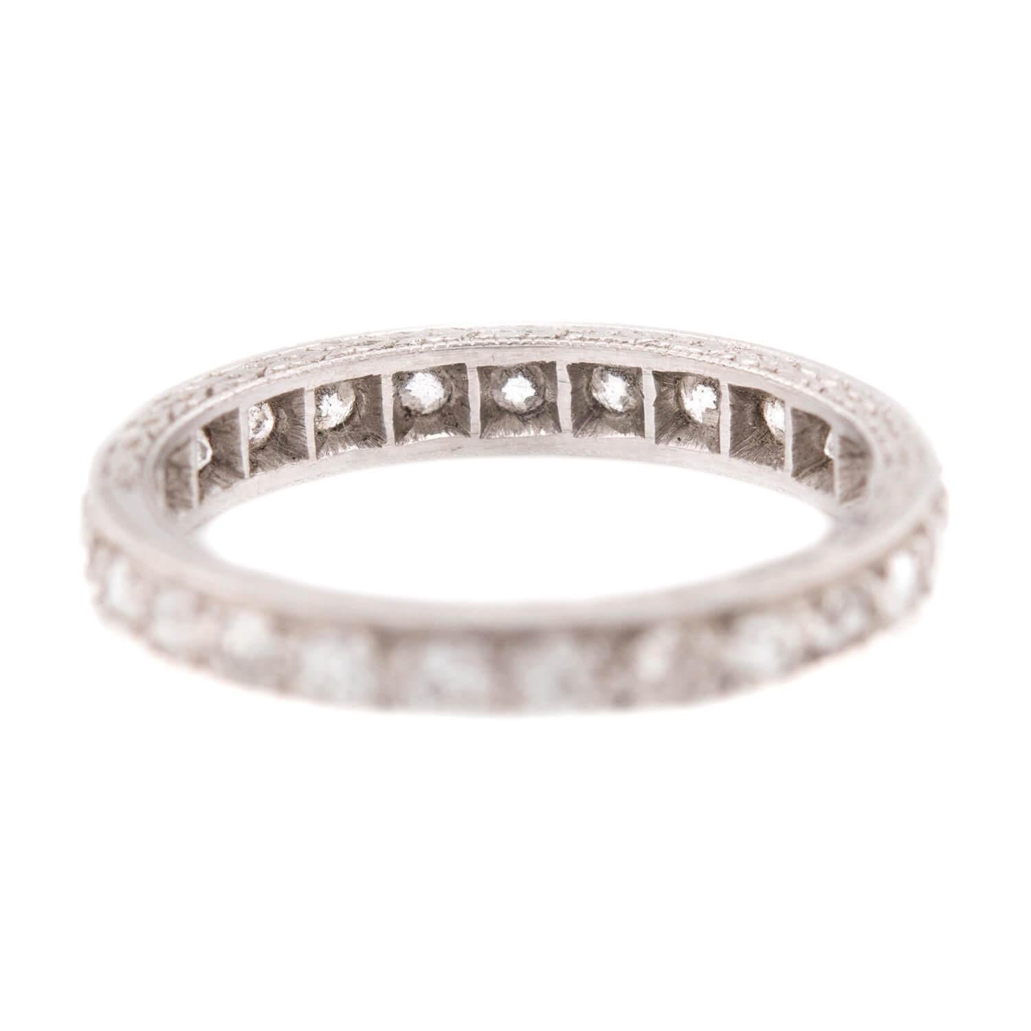 Art Deco Platinum Diamond Eternity Band In Good Condition For Sale In Narberth, PA