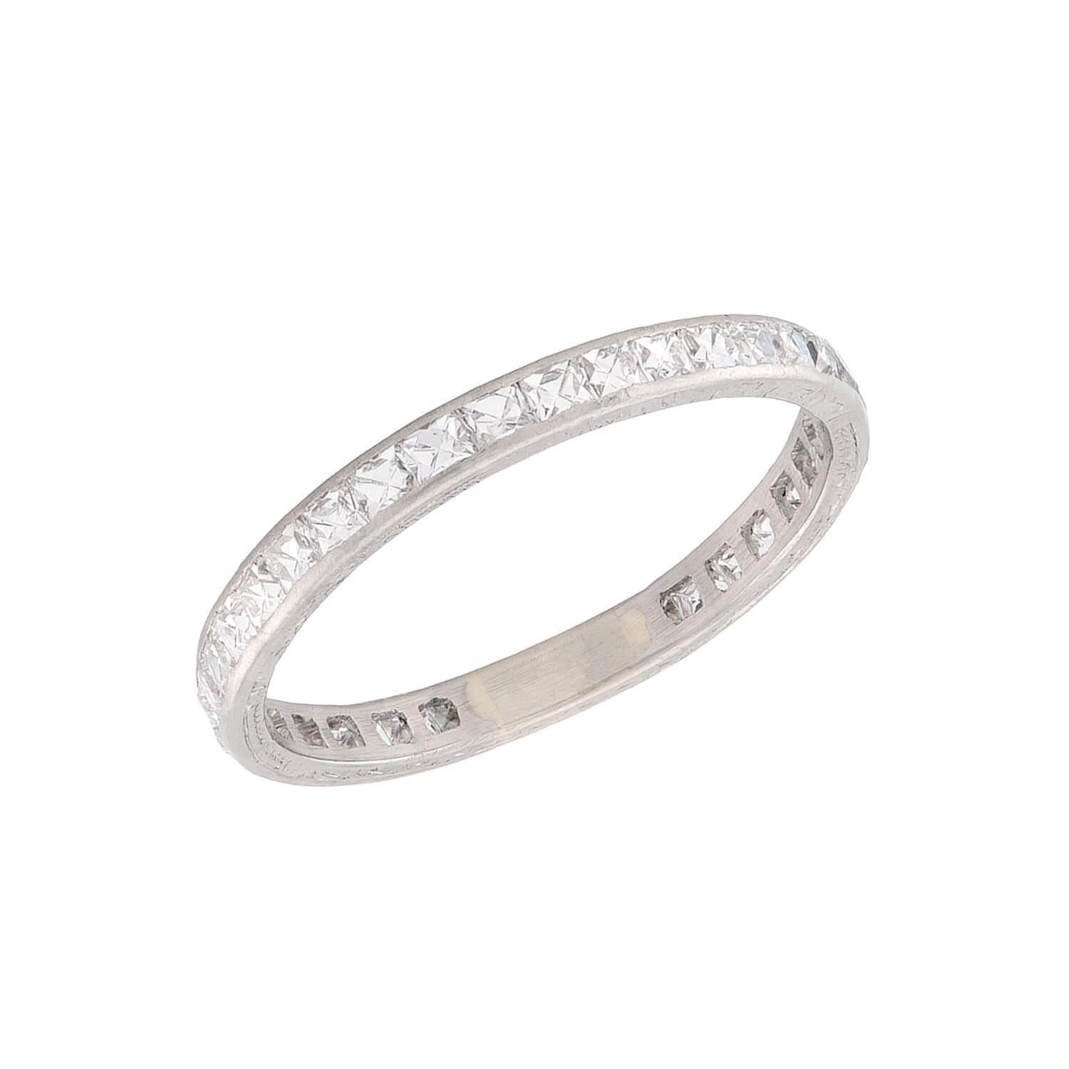 Art Deco Platinum Diamond Eternity Band In Good Condition For Sale In Narberth, PA