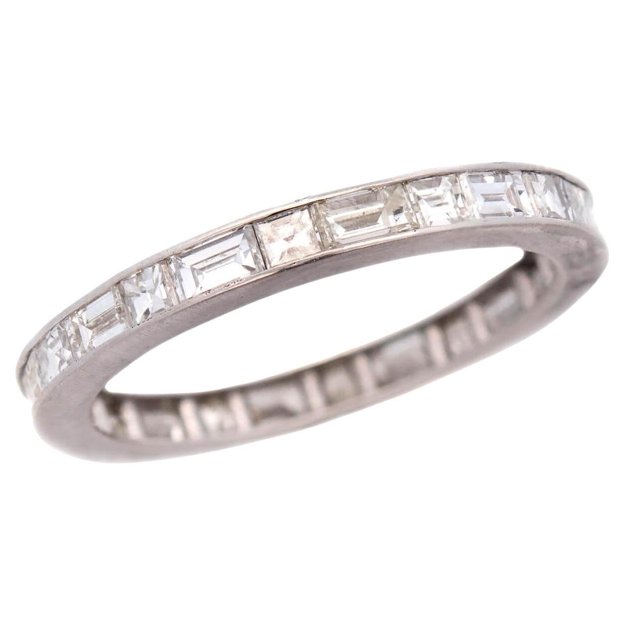 Art Deco Platinum Diamond Eternity Band