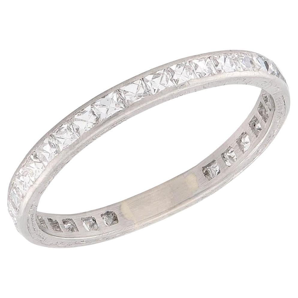 Art Deco Platinum Diamond Eternity Band For Sale