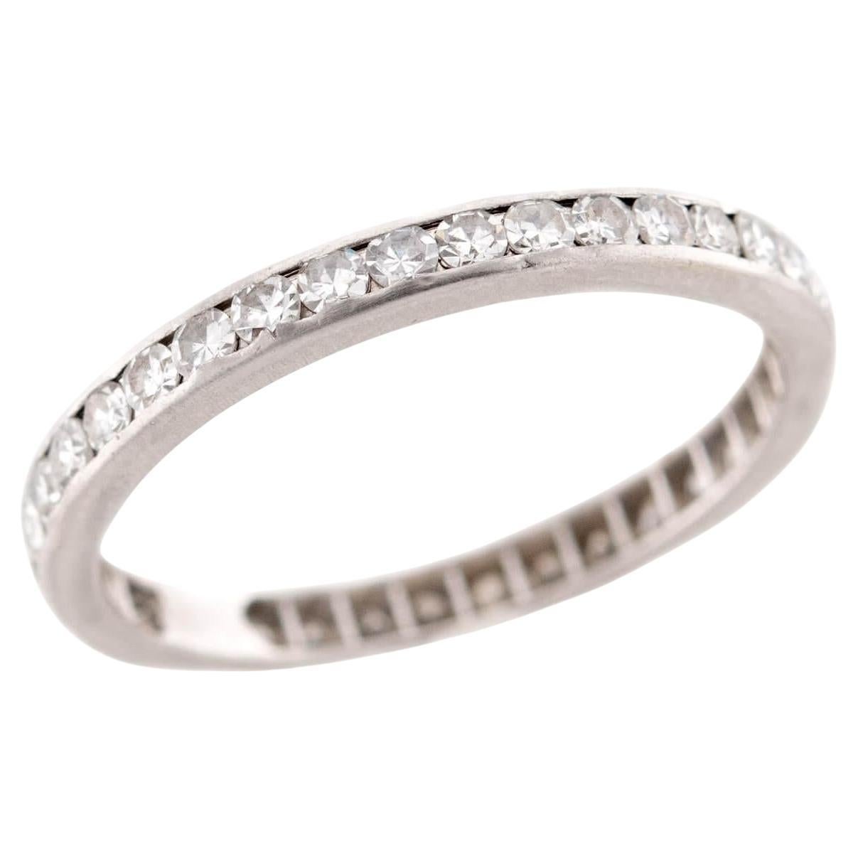 Fascia Eternity in platino Art Deco con diamante