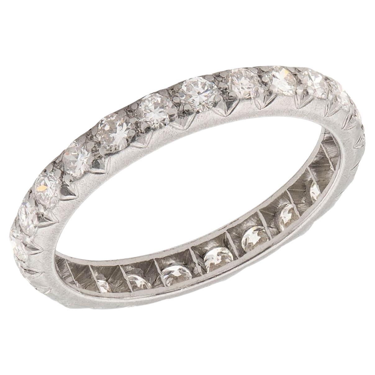 Art Deco Platinum Diamond Eternity Band
