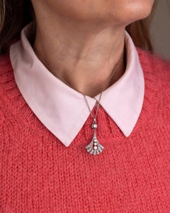 Art Deco Platinum & Diamond Fan Necklace