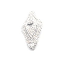 Art Deco Platinum Diamond Filigree Brooch, Approx 5.00 CTW