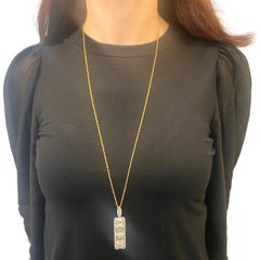 Art Deco Platinum Diamond Filigree Pendant 14k Gold Chain Necklace
