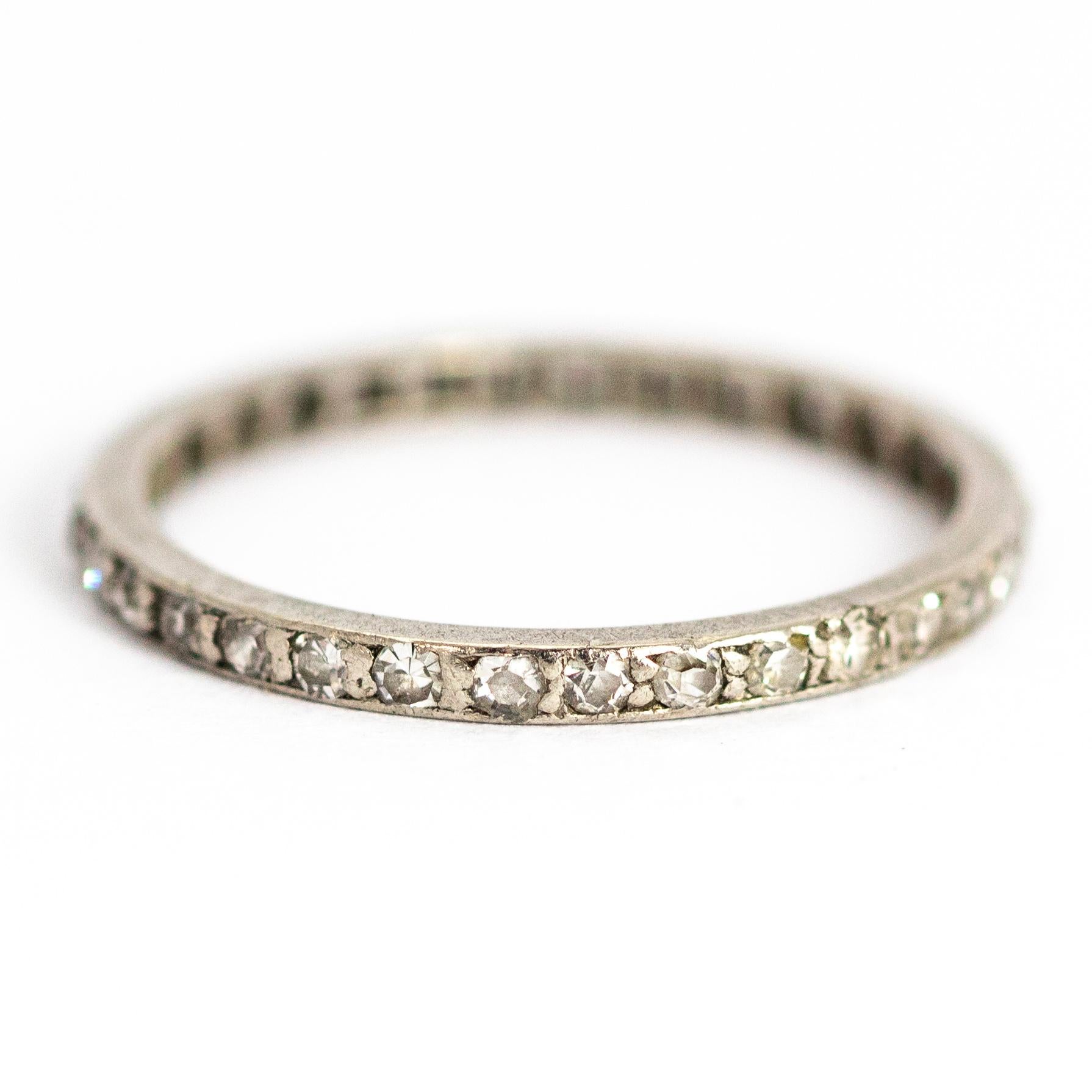 Art Deco Platinum Diamond Full Eternity Band In Good Condition In Chipping Campden, GB