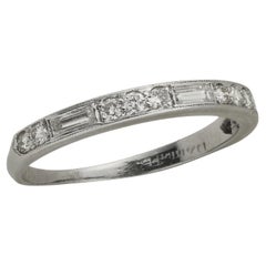 Art Deco Platinum Diamond Half Band