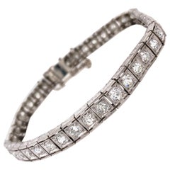 Art Deco Platinum Diamond Line Bracelet