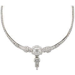 Vintage Art Deco Platinum Diamond Necklace