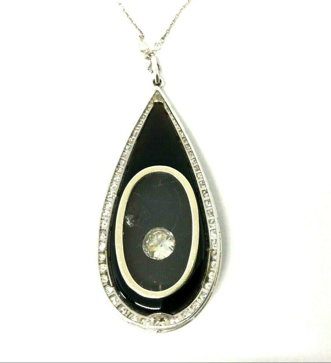 onyx diamond pendant