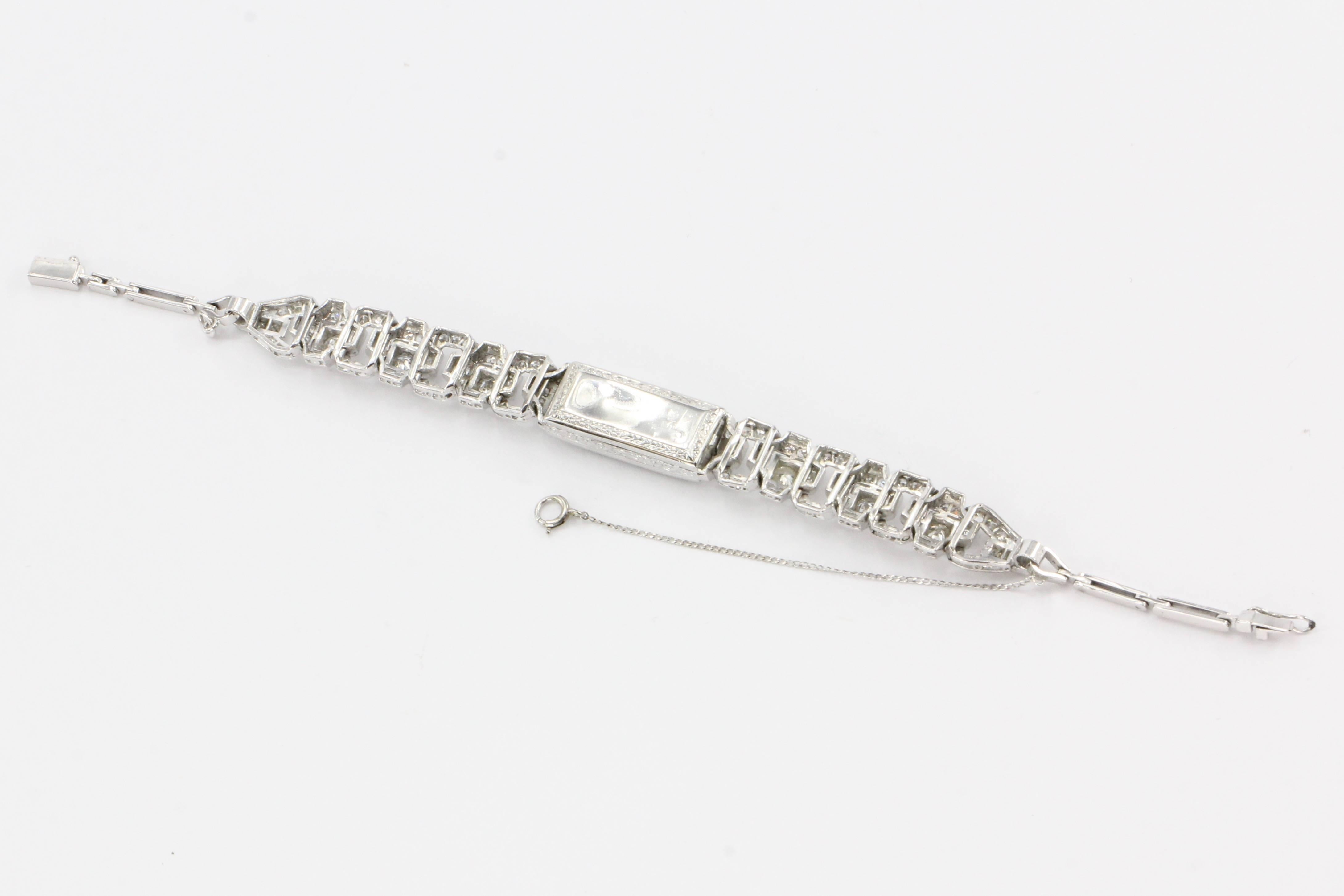Women's Art Deco Platinum Diamond Onyx Conversion Bracelet, circa 1930s