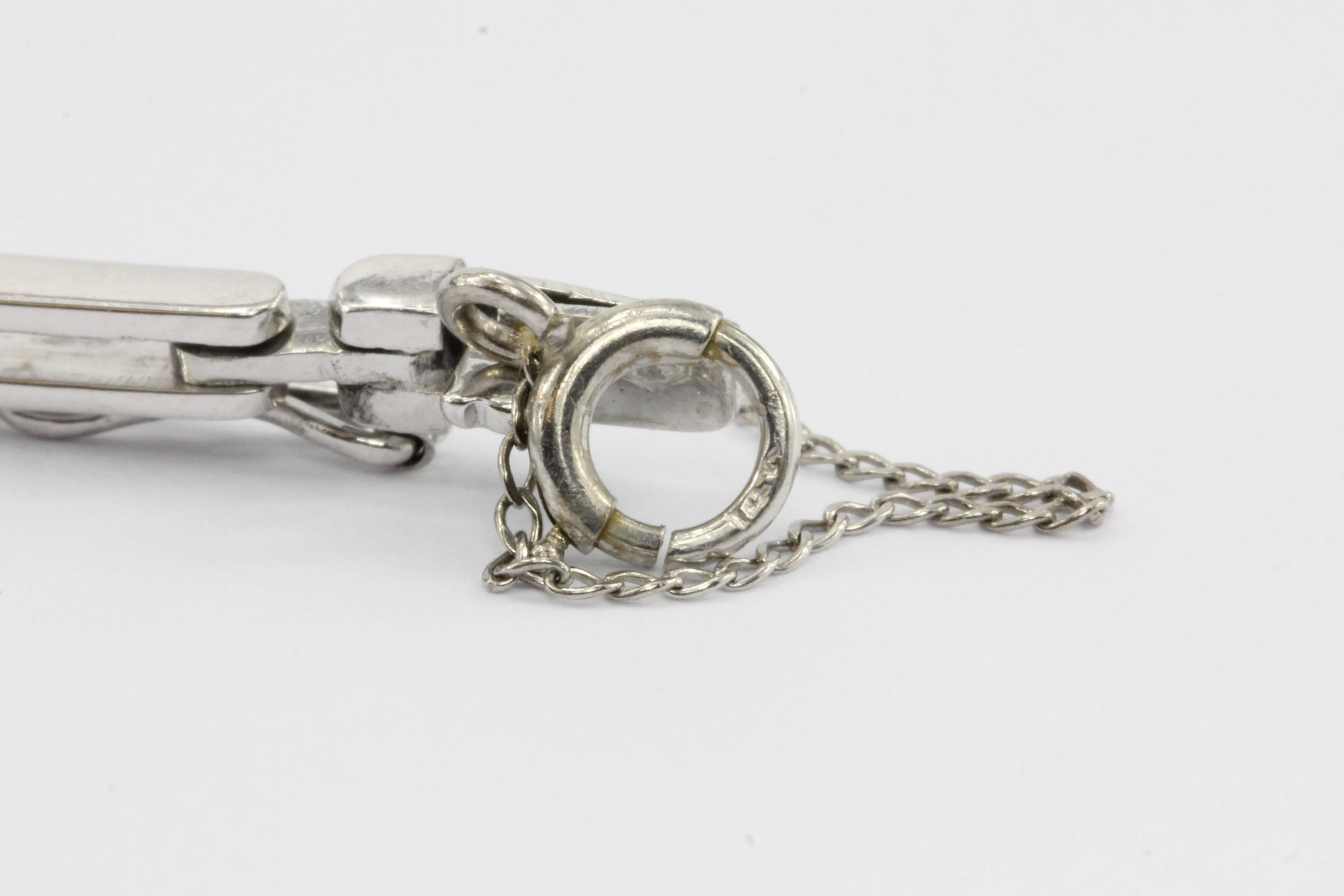 Art Deco Platinum Diamond Onyx Conversion Bracelet, circa 1930s 2