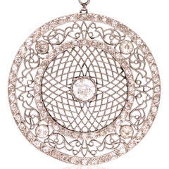 Art Deco Platinum Diamond Pendant Necklace