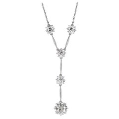Art Deco Platinum Diamond Pendant Necklace